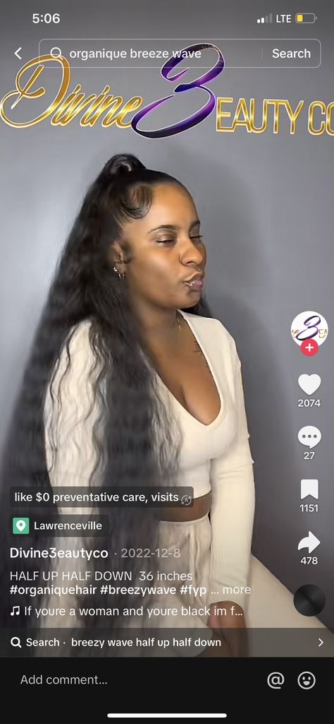 Half Up Half Down Breezy Wave, Women Cornrows, Braided Hairstyles For Black Women Cornrows, Wave Hair, Braided Hairstyles For Black Women, Half Up Half Down, Hair Waves, Body Wave, Half Up