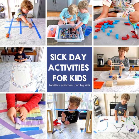 Toddler Sick Day Activities, Sick Day Activities For Kids, Sick Day Activities, Toddler Activties, Sick Toddler, Simple Activities, Sick Remedies, Quiet Time Activities, Sick Day