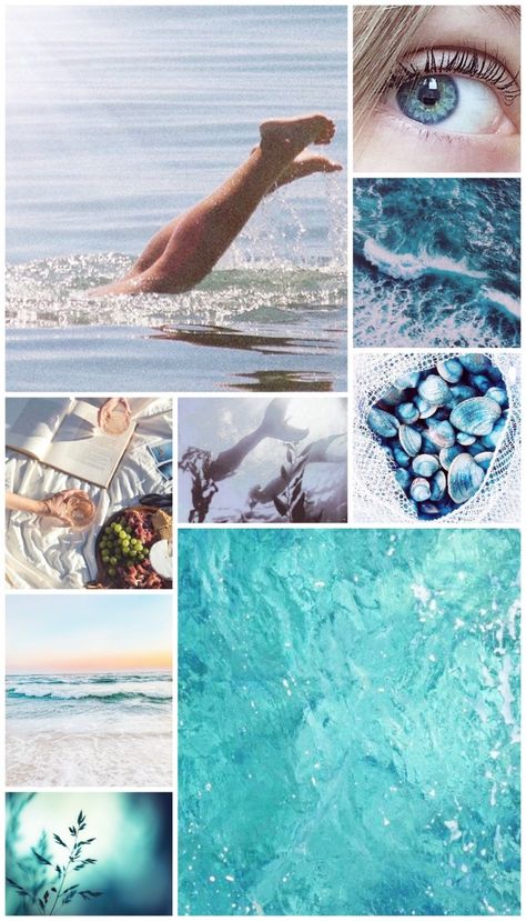 Skin Mood Board, Waves Mood Board, Ocean Mood Board, Maximalism Graphic Design, Mermaid Moodboard, Sea Moodboard, Ocean Moodboard, Costal Vibe, Mood Board Fashion Inspiration