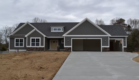 Big Star Misty Shadow Siding, Dark Gray Hardy Board Siding, Tundra Gray Lp Siding, Granite Gray Siding Certainteed, Glacier Fog Diamond Kote Siding, Certainteed Sterling Gray Siding, Gray House Exterior, Ranch House Exterior, Exterior House Color