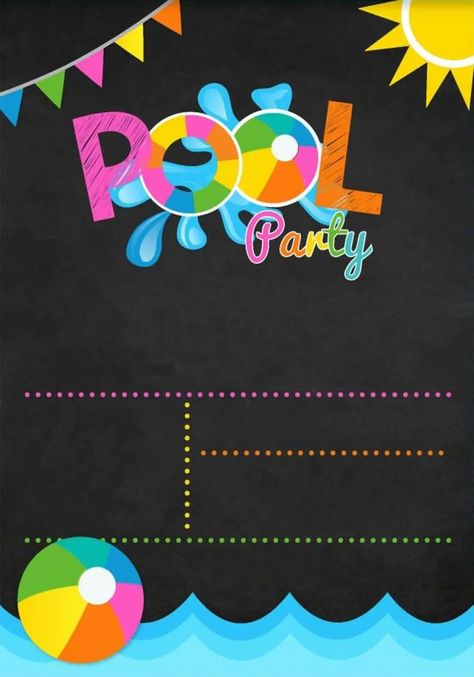 POOL PARTY BIRTHDAY INVITATION CARD TARJETA DE INVITACION CUMPLEAÑOS FIESTA PISCINA | PosterMyWall Pool Party Invitation Template, Pool Party Kids, Pool Party Birthday Invitations, Birthday Invitation Card, Pool Birthday, Pool Party Invitations, Pool Birthday Party, Kid Pool, Tropical Party