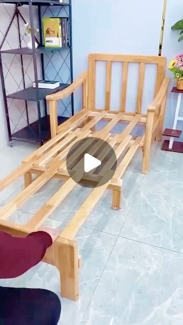 Eco Woodworks Guide on Instagram: "Chair by Day, Bed by Night! 🪑🌙 Check out this wooden chair with a twist - slide and stretch it out, and voila, it becomes a comfy bed! Ideal for small spaces or when you need an extra sleeping spot. Discover how to make multifunctional furniture like this by clicking the link in our bio for a FREE 440-page woodworking guide. Dm for Credit or Removal Request (no copyright infringements intended) #woodworking #multifunctionalfurniture #diychair #space-saving #diyfurniture" Wooden Chair Plans, Diy Space Saving, Fold Out Beds, Chair Design Wooden, Transforming Furniture, Simple Woodworking Plans, Diy Outdoor Furniture Plans, Bed With Slide, Woodworking Plans Diy