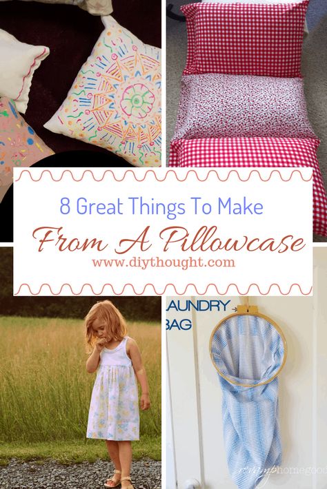 8 Great Things To Make From A Pillowcase - diy Thought Recycled Pillows, School Holiday Activities, Pillow Cases Diy, Mattress On Floor, Blue Green Gold, Fabric Pen, Pillowcase Dress, Things To Make, Slumber Parties