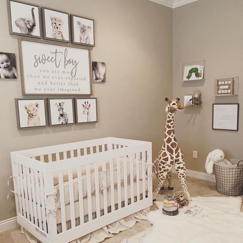 Gender Neutral Nursery Cribs & Toddler Beds, Small Safari Nursery, Nursery Ideas Paint, Giraffe Theme Nursery, Baby Boy Nursery Animal Theme, Baby Nursery Animals Theme, Nursery Ideas Jungle Theme, Safari Baby Boy Nursery, Simple Gender Neutral Nursery Ideas