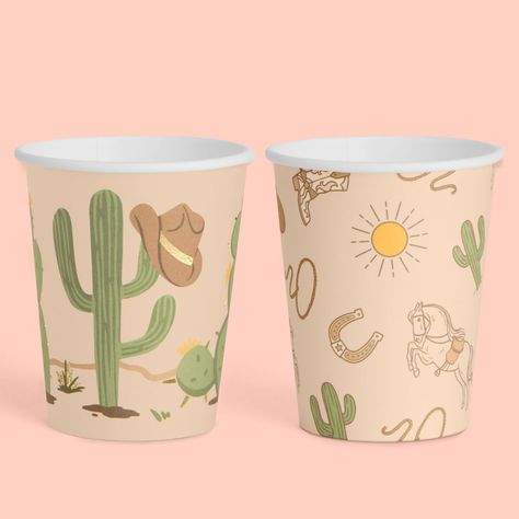 PRICES MAY VARY. Wild West: Get party ready with this set of 24 paper 8 ounce cups. Rodeo Ready: Our paper cups feature 2 unique designs, with 12 pcs per design. Plus, our cups feature shiny gold foil - making these the perfect party cups! Squad Approved: Leave no bestie behind with our set of 24 western cups, perfect for your birthday party, picnic, or rodeo baby shower. Party Perfection: Each cup fits 8 ounces of your favorite drink, refill all party long! Easy Clean Up: With our disposable cu Western Cups, Cowboy Birthday Party Decorations, Rodeo Baby Shower, Wild West Birthday, Rodeo Baby, 1st Rodeo, Party Supply Kits, Wild West Party, Western Birthday Party