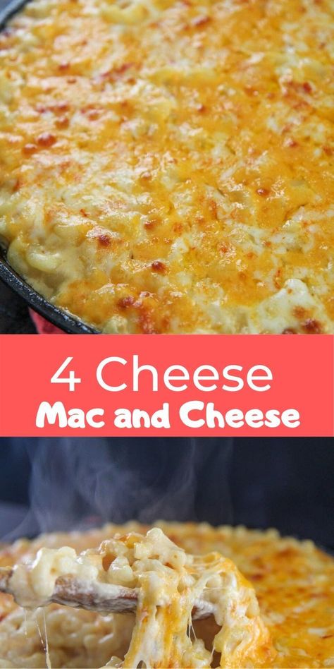 Baked Mac And Cheese Video, 4 Cheese Mac And Cheese, Four Cheese Mac And Cheese, Best Mac And Cheese Recipe Easy, Mac And Cheese Recipe Soul Food, Cheese Mac And Cheese, Macaroni And Cheese Casserole, Best Mac N Cheese Recipe, Cheese Macaroni