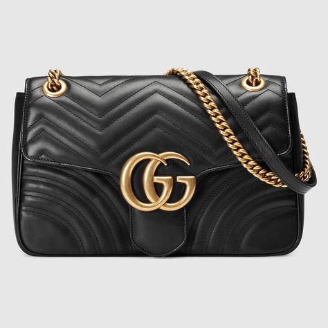 Gucci Marmont medium 2017  12"/30cm W x 7.5"/19 H x 3"/7.6 D with strap hang at 22"/56 or 12"/30 (hand, shoulder or cross-body) Gucci Marmont Medium, Gg Marmont Bag, Gucci Marmont Bag, Handbags Gucci, Chanel Jumbo, Gucci Handbag, Gucci Purses, Gucci Marmont, Gucci Gg Marmont