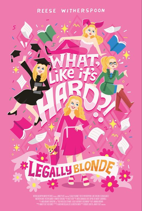 Legally Blonde Poster, Blonde Poster, Risa Rodil, Iphone Wallpaper Aesthetic, Lettering Illustration, Carpet Ideas, Wallpaper Iphone Wallpaper, Elle Woods, Legally Blonde