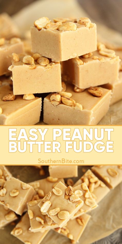 Rich, creamy, and oh-so-easy! This Easy Peanut Butter Fudge recipe uses marshmallow creme to take the fuss out of candy-making, giving you smooth, melt-in-your-mouth perfection every time. A must-try for the holidays or anytime you need a sweet treat! Easiest Peanut Butter Fudge Ever, Easy Fudge Peanut Butter, Peanut Butter Fudge With Reeses Chips, Easy Creamy Peanut Butter Fudge, Butterscotch Fudge Marshmallow, Fudge Recipes Easy Peanut Butter, Easy Microwave Peanut Butter Fudge, Holiday Dinner Desserts, 4 Ingredient Peanut Butter Fudge