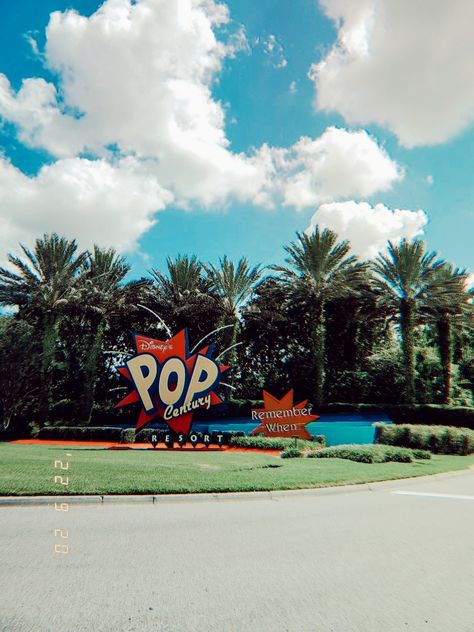 Pop century Disney world resort sign in Florida taken on a disposable camera Disney Pop Century Resort, Pop Century Disney World, Pop Century Resort, Pop Century, Disney Pop, Disney Hotels, Disposable Camera, Disney Resorts, Disney Planning