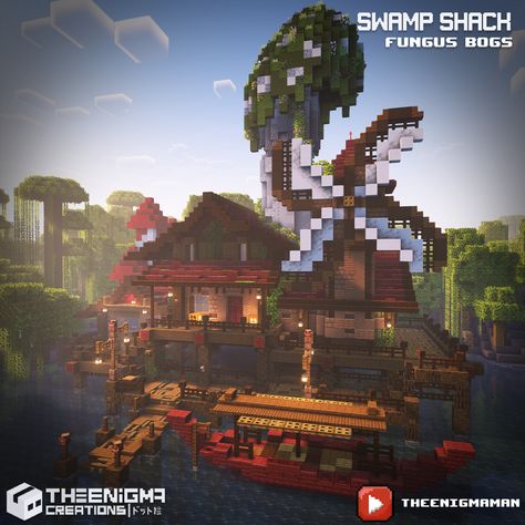 Shack Minecraft, Minecraft Swamp Build, Minecraft Swamp, Swamp Shack, Cool Minecraft Creations, Gaming Stuff, Cool Minecraft, Minecraft Creations, Minecraft Building