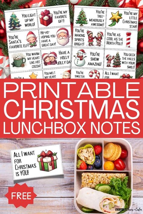 Free Printable Christmas Lunchbox Notes {Free Printable} Christmas Lunch Notes For Kids, Christmas Lunch Notes, Christmas Lunchbox Notes, Christmas Printables Free Kids, Christmas Lunch Box Jokes For Kids, Free Printable Lunch Box Notes For Kindergarten, Printable Lunch Box Notes For Kids Free, Free Printable Santa Letters, Themed Lunches