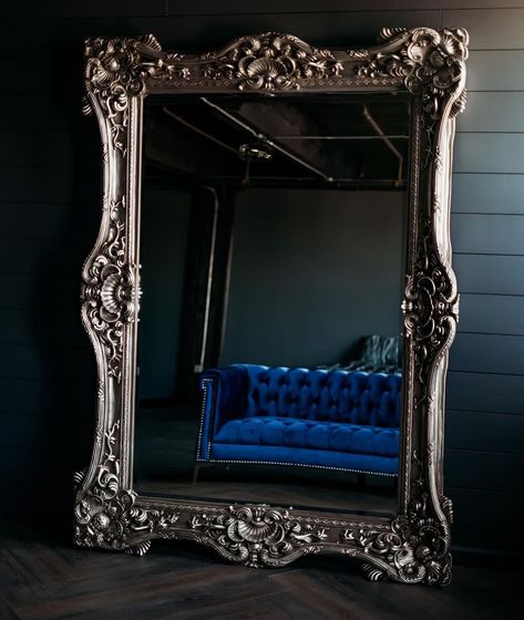 Gothic Wall Mirror, Gothic Full Length Mirror, Dark Academia Mirror, Baroque Mirrors, Room Of Mirrors, Big Mirror In Bedroom, Big Mirrors, Rococo Decor, Gothic Mirror