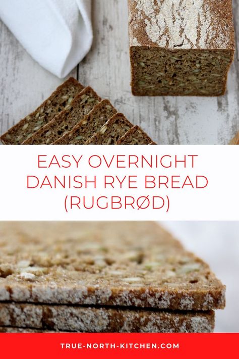 Danish Sourdough Rye Bread, Nordic Bread Recipe, Smorrebrod Recipe, Rugbrod Recipe, Danish Bread Recipe, Swedish Rye Bread Recipe, Sourdough Danish, Scandinavian Bread, Nordic Bread