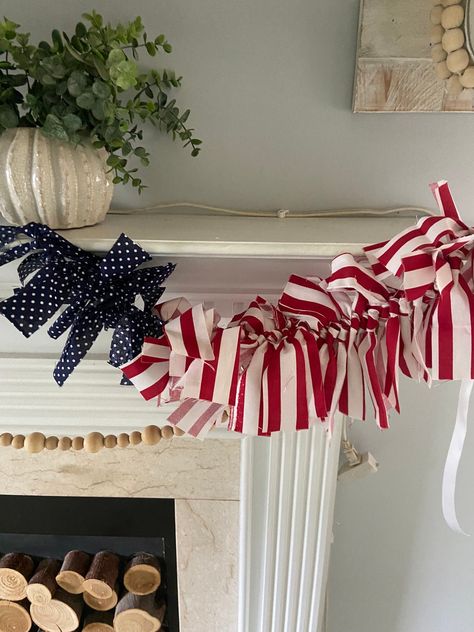 This Home Accents item by OurBlessedNESTof4 has 148 favorites from Etsy shoppers. Ships from Willow Spring, NC. Listed on Jul 8, 2024 Labor Day Decorations, Patriotic Garland, Americana Crafts, Rag Garland, 4th July Crafts, Independence Day Decoration, Happy Birthday America, Fourth Of July Decor, Patriotic Crafts