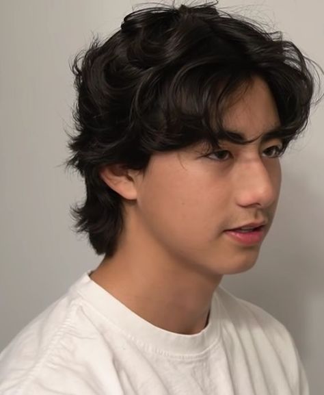 Wavy Perm, Frank Zhang, Asian Haircut, Mullet Haircut, Mens Hairstyles Thick Hair, Wavy Hair Men, Medium Length Hair Men, Hair Inspiration Short, Wolf Cut