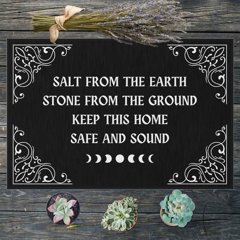 Witchy Doormat, Witch Doormat, Halloween Doormat, Protection Spell, Halloween Door Mat, Witchy Crafts, Witchy Decor, Protection Spells, Green Witch