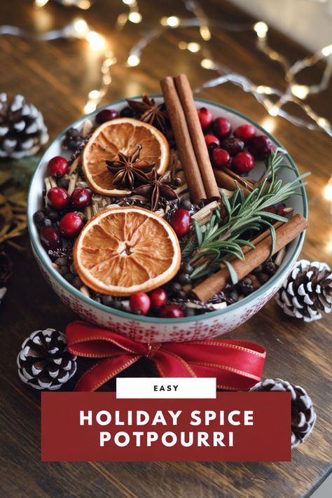 Fill your home with the warm, festive scents of the season! Try this easy holiday spice potpourri recipe using natural ingredients like citrus, cinnamon, and herbs. Cinnamon Stick Potpourri Stove, Holiday Poupori, How To Make Poupori, Cinnamon Potpourri Stove, Pot Pourri Recipes Christmas, Simmering Christmas Potpourri Recipes, Diy Christmas Simmering Potpourri, Simmering Potpourri Recipes Christmas Gifts, Christmas Poupori Stove Recipe