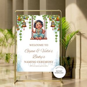 Editable Naming Ceremony Photo Welcome Sign , Cradle ceremony sign, Baby Naming Ceremony sign Baby Naming Ceremony, Naming Ceremony Invitation, Cradle Ceremony, Baby Naming, Ceremony Sign, Welcome Board, Indian Baby, Digital Signs, Baby Cradle