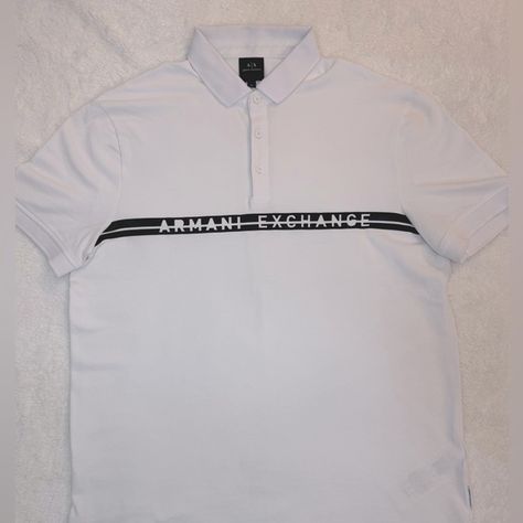 Armani Exchange Men’s Polo Shirt Size Medium Armani Exchange Men, Polo T Shirts, Armani Exchange, Polo Shirt, Size Medium, T Shirts, Fashion Tips, Clothes Design, White