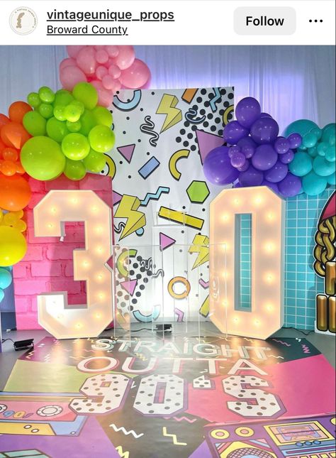 90s Party Photo Booth, 90s Backdrop, 90s Photo Booth, 30th Party, Birthday Party Design, 90's Birthday Party, Dirty 30, 90s Party, Backdrop Ideas