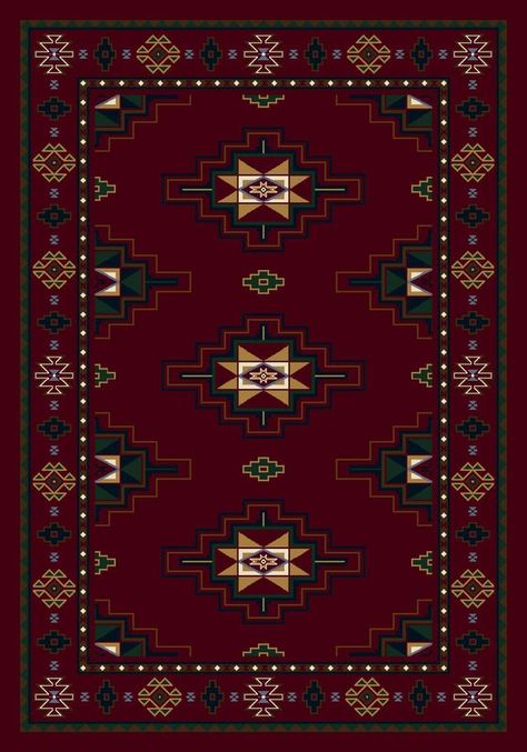 Lamont Prairie Star Garnet Area Rug Southwestern Rugs, Native American Rug, Log Home Decorating, Star Garnet, Southwestern Rug, Rustic Lodge, Rug Direct, Rugs Usa, Star Rug