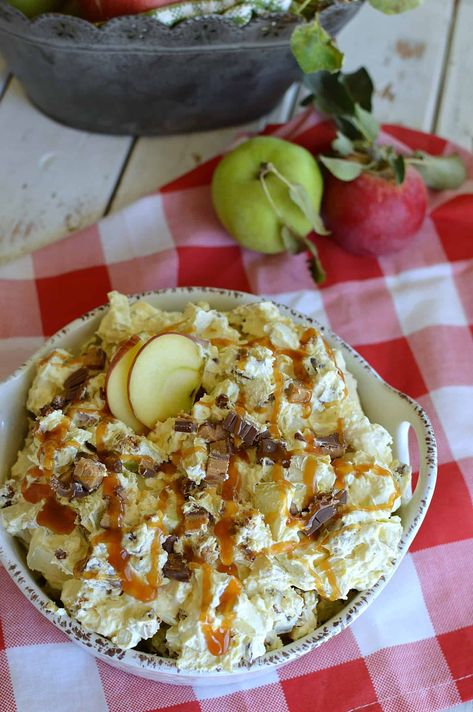 12 Awesome Apple Recipes - Melanie Makes Apple Cream Cheese Bundt Cake, Sweet Sides, Caramel Apple Salad, Snicker Apple Salad, Savory Apple Recipes, Snickers Salad, Overnight Breakfast Recipes, Best Salads Ever, Apple Cream Cheese