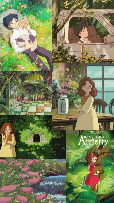 a beautiful wallpaper and greenery Ghibli Wallpaper, Secret World Of Arrietty, Masterpiece Theater, Romantic Movie Quotes, Studio Ghibli Movies, Iphone Homescreen Wallpaper, Studio Ghibli Art, Ghibli Movies, Ghibli Art