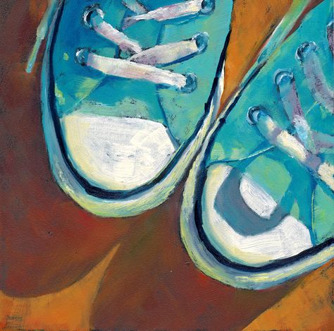 I like the colors the simplicity & the intention.  "Remembered" by Brenda Ferguson Oil Pastel Art, Middle School Art, Daily Painting, Still Life Art, Shoe Art, Painting Class, Pastel Art, Art Education, Free Art