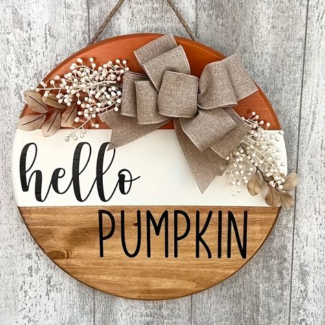 Faster shipping. Better service,Amazon,Tiktok,AliExpress,hoco sign,hoco signs Door Signs Diy, Pumpkin Door Hanger, Wooden Door Signs, Pumpkin Door, Fall Door Hangers, Fall Door Decorations, Hello Pumpkin, Fall Halloween Crafts, Fall Crafts Diy