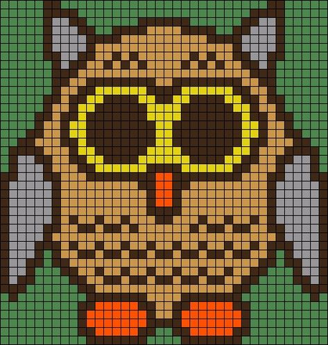 Owl Bird, Racoon, Alpha Pattern, Alpha Patterns, Friendship Bracelet Patterns, Bracelet Patterns, Friendship Bracelet, Owls, Pixel Art