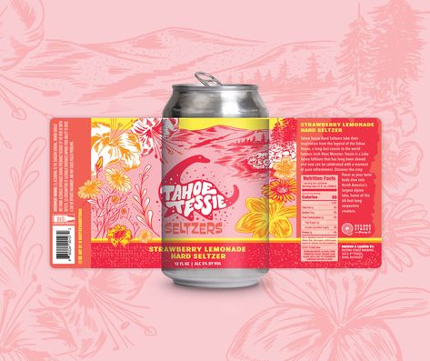 Beer Bottle Back Label Design, Alcoholic Drink Package Design, Can Label Design Packaging, Non Alcoholic Drinks Packaging, Beer Cans Design, Funky Label Design, Soda Can Label Design, Milkshake Packaging Design, Beer Can Packaging