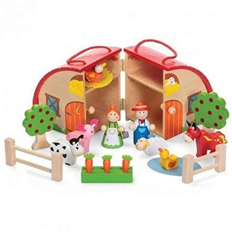 Yard Accessories, Farm Play, 2nd Christmas, Mulberry Bush, Wooden Playset, Wooden Barn, Red Barns, Wooden Animals, Gadget Gifts