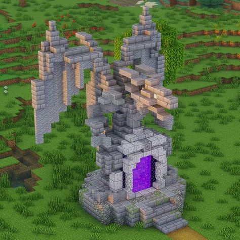 Minecraft Fantasy Nether Portal Design, Floating Enchantment Room Minecraft, Minecraft Medieval Statues, Minecraft Gothic Castle Blueprints, Minecraft Dragon Portal, Cool Minecraft Statues, Dragon Head Minecraft Build, Ender Dragon Egg Display Minecraft Ideas, Statues Minecraft Ideas