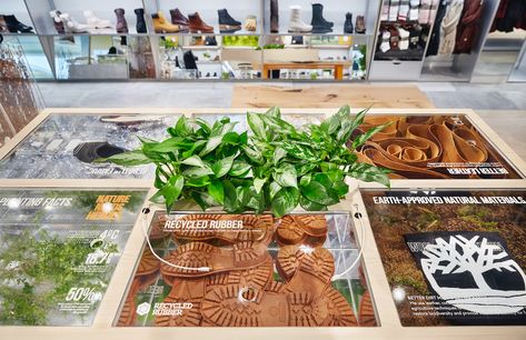 Timberland Earns Accolades for New Purpose-Led Store Environ Living Green Wall, Timberland Store, Led Store, Community Table, Green Initiatives, Cities Around The World, Live Tree, Timberland Style, Recycled Rubber