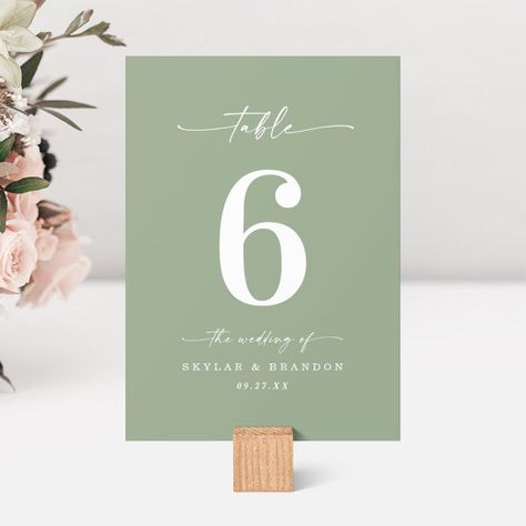 Simple Solid Color Light Leaf Green Wedding Table Number Plain Background Colors, Green Wedding Table, Table Numbers Wedding Elegant, Modern Wedding Reception, Wedding Reception Dinner, Table Number Card, Custom Wedding Monogram, Wedding Reception Table Decorations, Reception Table Decorations