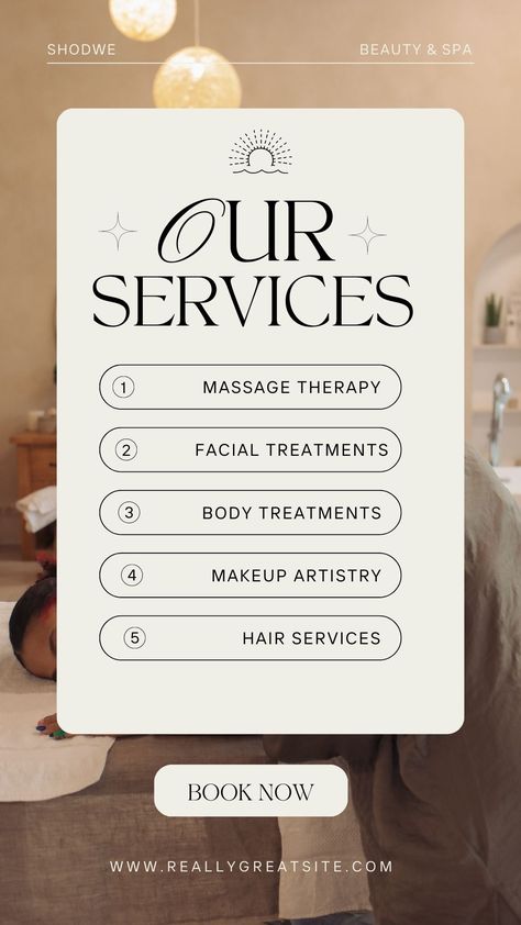 Beauty Service Instagram Story Template #canva #spa #service #price #list #canvatemplate Massage Templates Instagram, Services List Design, Beauty Salon Price List Design, Spa Template Design, New Service Alert Post, Pricelist Aesthetic Design, Med Spa Instagram Story Ideas, Instagram Story Ideas Beauty Salon, Salon Advertising Ideas Social Media