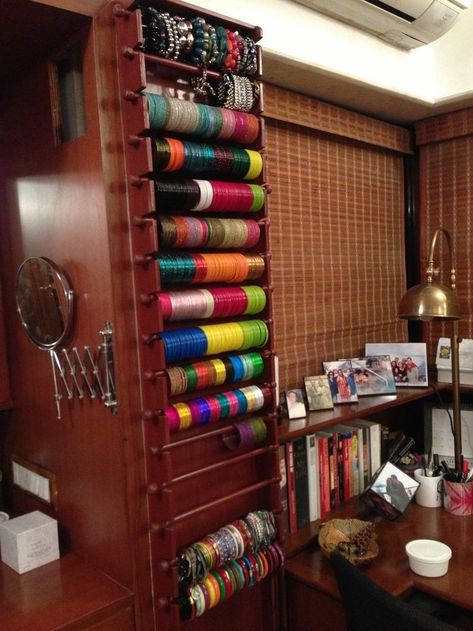 Bangles Cupboard Design, Bangle Organizer Ideas In Wardrobe, Bangle Box Storage, Bangle Stand In Wardrobe, Bangle Storage Ideas, Bangles Stand Ideas, Bangles Storage Ideas In Wardrobe, Indian Wardrobe Organisation, Bangle Organizer Ideas