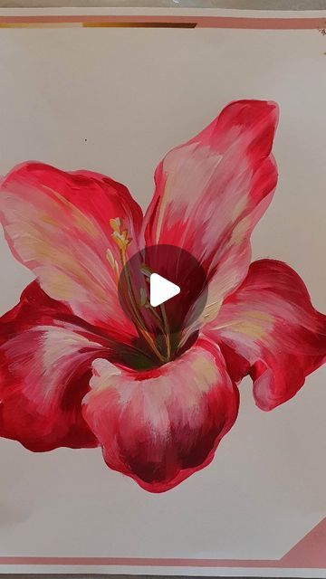 Flowers Paintings Acrylic, Easy Acrylic Flower Painting Ideas, Beautiful Paintings Creative, How To Paint Flowers Acrylic, How To Paint Flowers, Floral Art Paintings, Floral Paintings Acrylic, Acrylic Flower Painting, Painting Flowers Tutorial