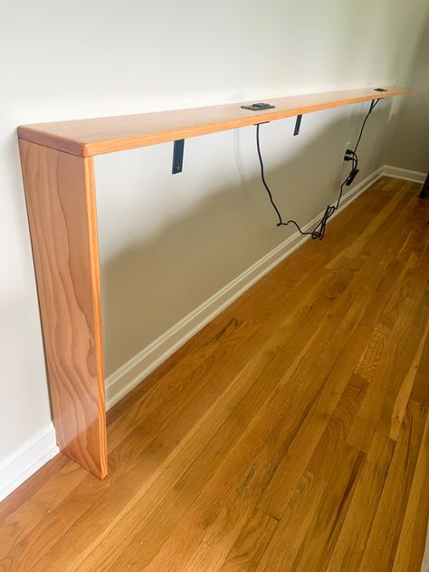 Behind the Couch Table DIY - Well She Tried Couch Table Diy, Behind The Couch Table, Wall Showcase, Balcon Mic, Table Behind Couch, Behind The Couch, Behind Couch, Diy Sofa Table, Diy Couch