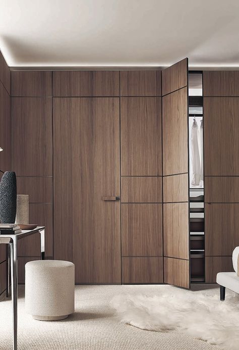 Contemporary Wall Panelling, Cladding Design, Back Painted Glass, Doors Interior Modern, Elegant Interior Design, Wooden Wall Panels, Showroom Interior Design, Wall Panelling, Door Design Modern