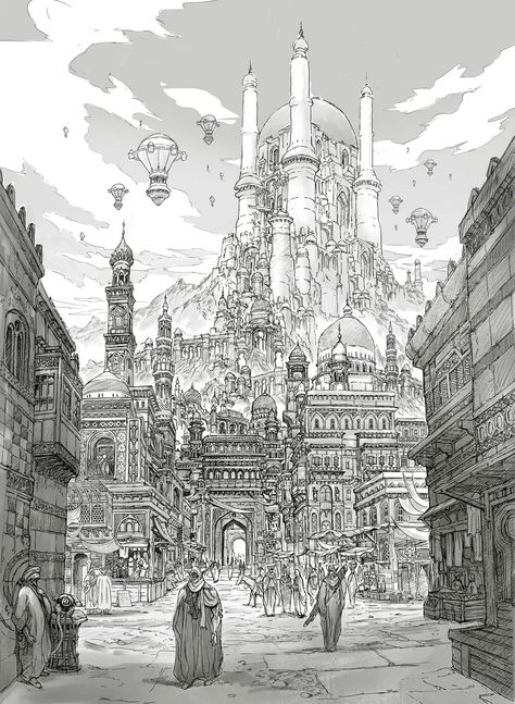 Scifi City, Aesthetic Architecture, Perspective Drawing Architecture, City Sketch, Architecture Design Drawing, City Drawing, Perspective Art, Art Gallery Wallpaper, Building Art