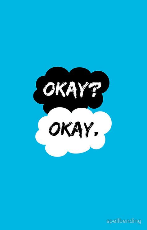 "Okay? Okay. The Fault in Our Stars" Greeting Cards & Postcards by spellbending | Redbubble Okay Okay, The Fault In Our Stars, The Words, Stars, Quotes, Blue, White, Black