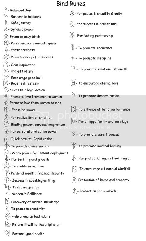 Bind runes are runes put together to serve a purpose they are burned into a piece of wood. these bind runes are based on the Elder Futhark Norse runic alphabet, but if you need a specific alphabet, don't hesitate to let us know Standard bind rune - $5 Bind rune infused with oils - $8 Bind rune… Norse Pagan Runes And Meanings, Norse Pagan Runes, Norse Pagan Symbols And Meanings, Norse Pagan Symbols, Norse Pagan Spells, Pagan Alphabet, Norse Spells, Bind Runes Symbols, Viking Love Rune