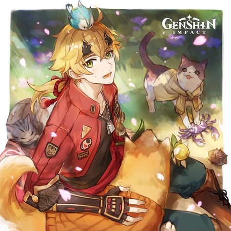 Genshin Official, Thomas Birthday, Bd Art, Elemental Powers, Birthday Illustration, Art Contest, Group Of Friends, Anime Images, Small Pets