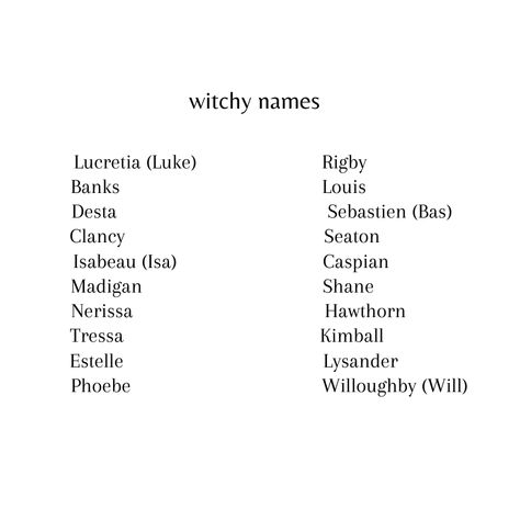 Witch Character Names, Gothic Names With Meaning, Gothic Last Names For Characters, Witchy Surnames, Goth Female Names, Witch Coven Names, Witchy Last Names, Gothic Female Names, Witchy Boy Names