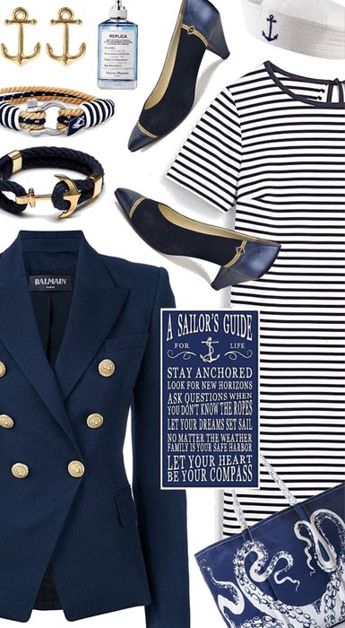 A Nautical Style for Summer 2020 Outfit | ShopLook Nautica Outfit Women, Nautical Attire Women, Nautical Themed Party Outfit Women, Nautical Themed Party Outfit, Marine Outfit Women, Nautical Style Women, Nautical Outfits For Women, Nautical Party Outfit, Nautical Outfit Women