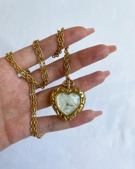 Vintage Avon heart Pendant 🫶 -00’s style, chain included. SOLD #vintage #vintagejewelry #depop #vintagewatch #goldjewellery | Instagram Vintage Avon Jewelry, Watch Pendant, Diy Jewelry Unique, Avon Jewelry, Funky Jewelry, Jewelry Lookbook, Watch Chain, Vintage Avon, Jewelry Inspo