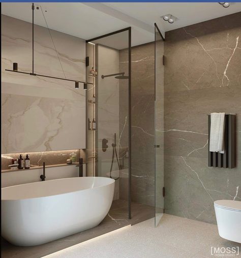 Bathtub And Shower Side By Side, Shower With Bathtub, Washroom Tiles Design, Modular Bathrooms, Bathroom Design Styles, Bathroom Decor Luxury, Washroom Design, Bathtub Design, Bathroom Redesign