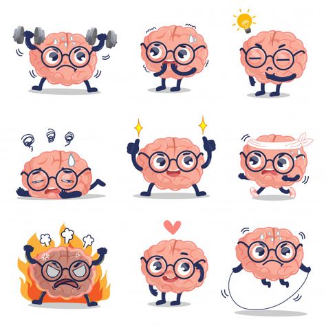 The cute brain is showing emotions and activities that develop healthy brain. Premium Vector | Premium Vector #Freepik #vector # # # # Emotion Illustration, Emotions Illustration, Brain Character, Showing Emotions, Nurses Week Quotes, Cartoon Brain, Brain Drawing, Brain Illustration, Emotions Activities